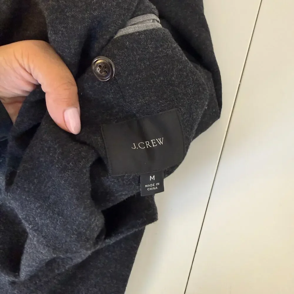 J.Crew Slim Fit Knit Suit Jacket in wool-cotton Charcoal Gray - M